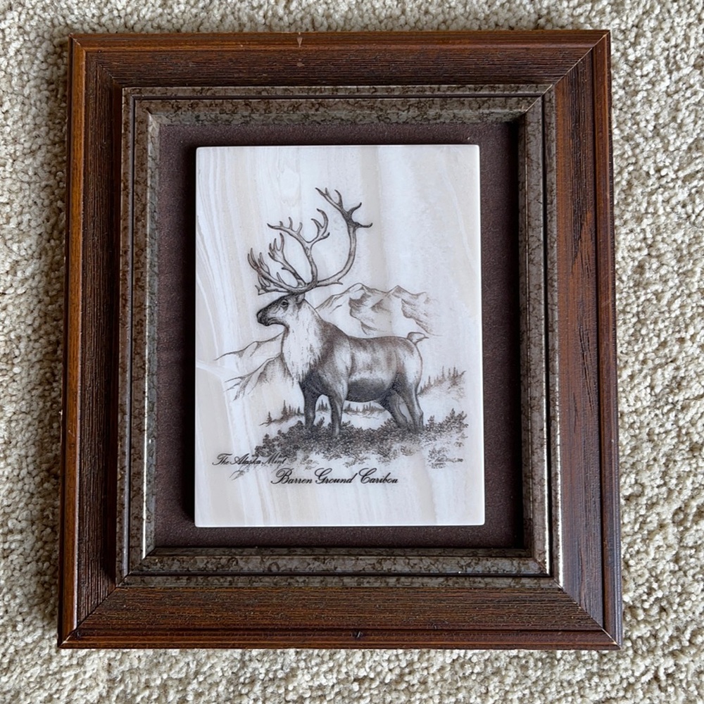 Caribou etched marble Bill Devine